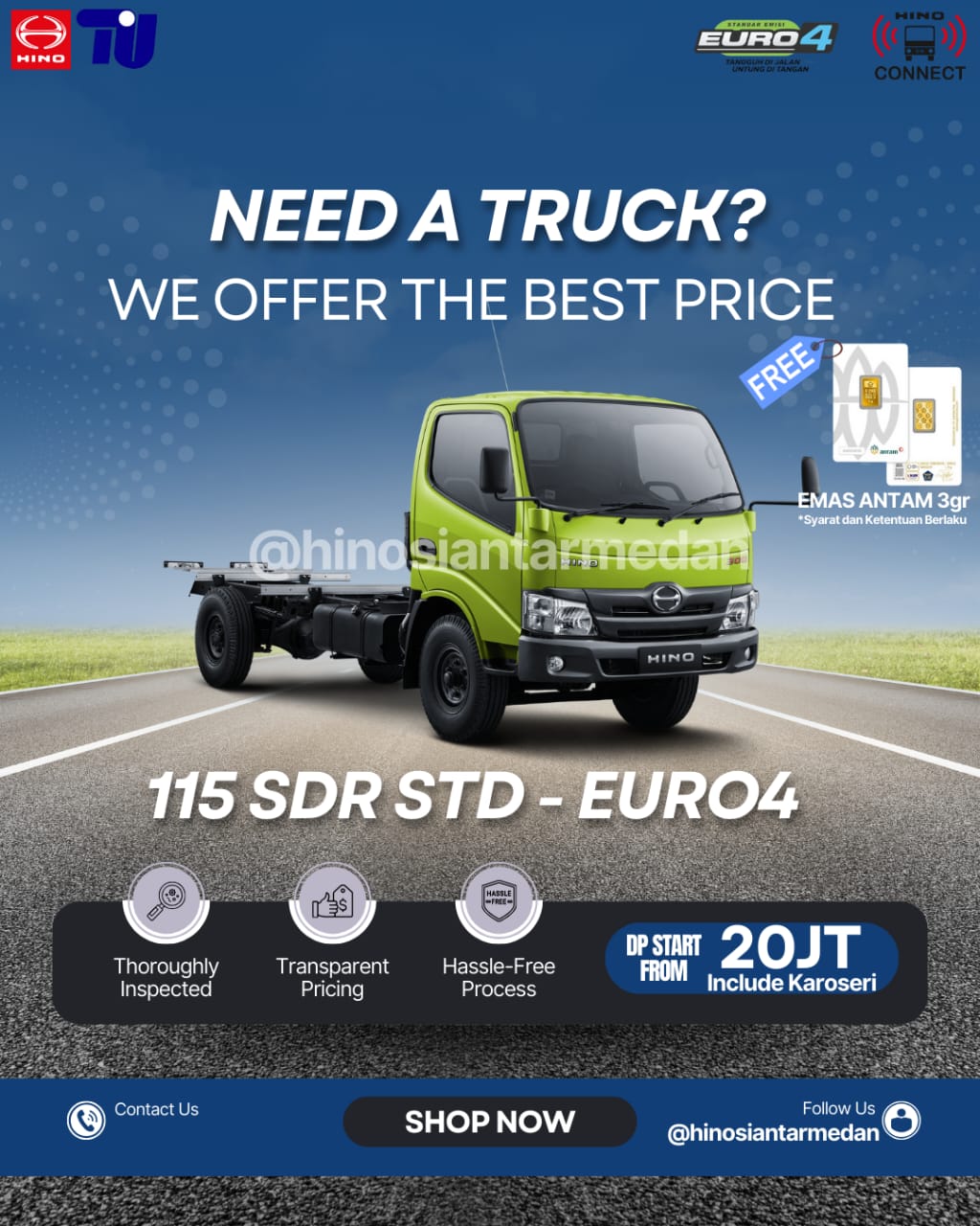 Promo Kredit Hino 115 SDR STD di Dealer Hino Siantar